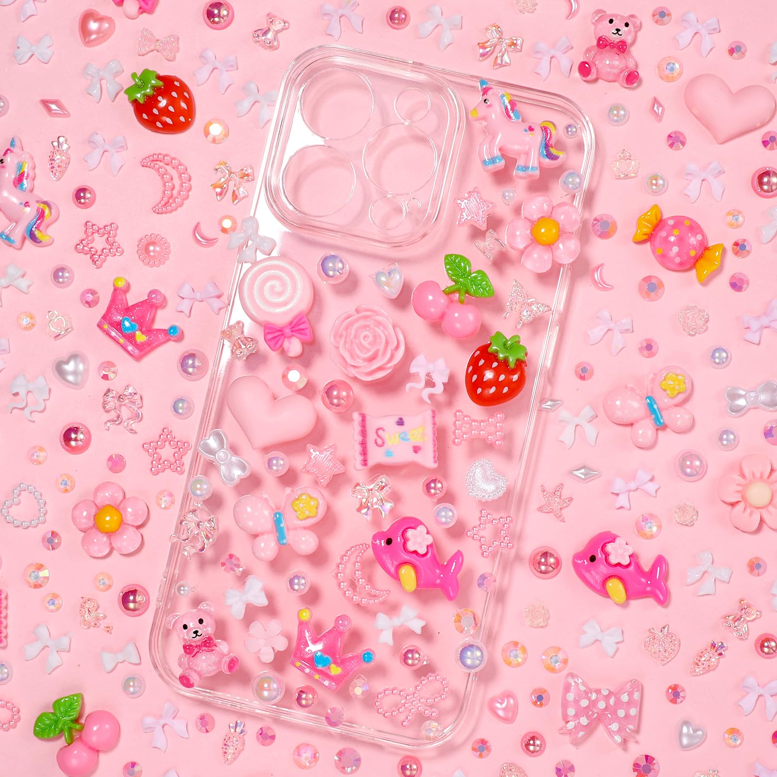 AnoleAir nail art and craft accessories with pearls and rhinestones for sparkle