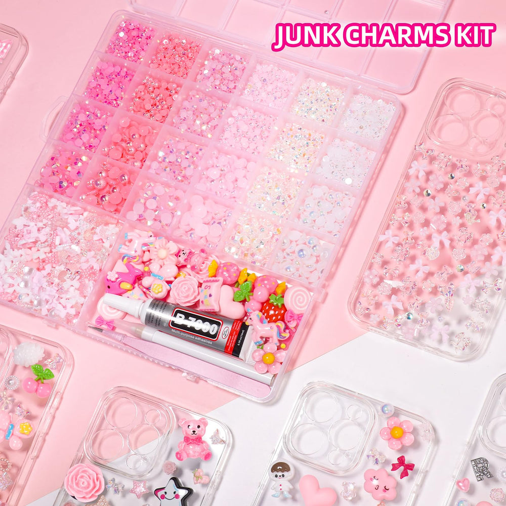 AnoleAir pink-white pearls and rhinestones close-up for bedazzling crafts
