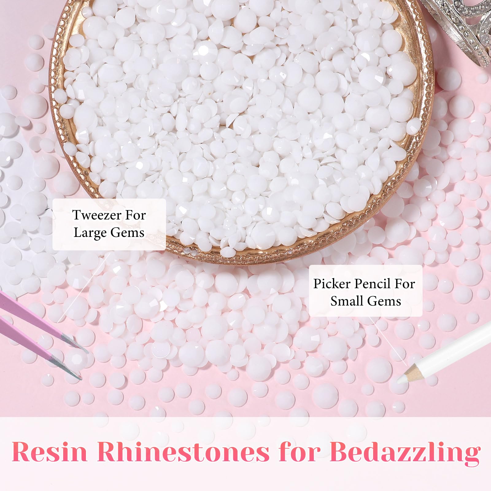 AnoleAir rhinestones 4mm white resin flatbacks for clothing embellishments.