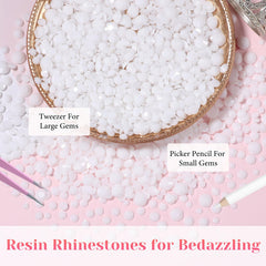 AnoleAir rhinestones 4mm white resin flatbacks for clothing embellishments.