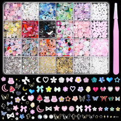 Anower 3D nail charms butterfly for colorful, eye catching acrylic nail designs