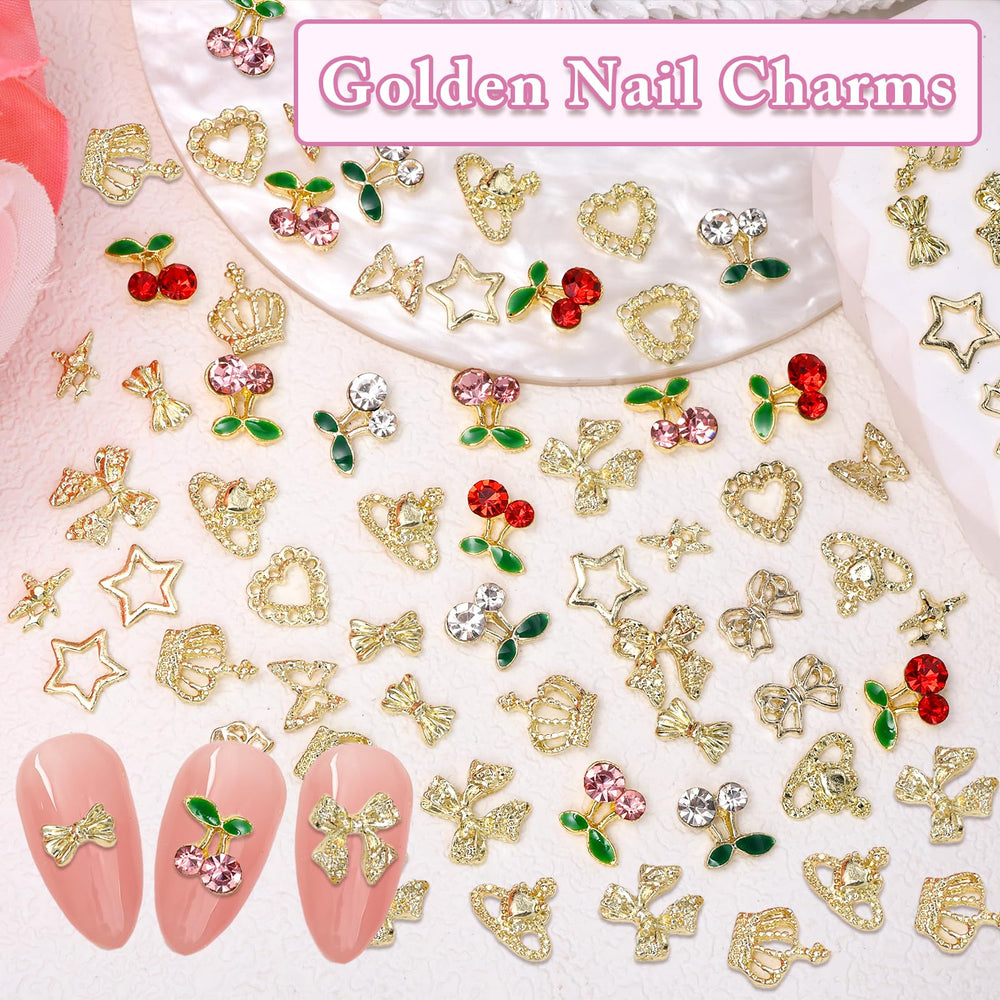 Anower gold nail charms are lightweight and durable for lasting embellishments.