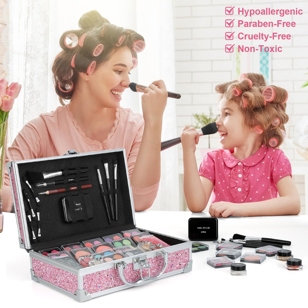 Anpro blush palette adds gentle color for a fresh rosy glow.