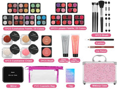 Anpro eyeshadow palette with 28 colors enables versatile warm and cool looks.