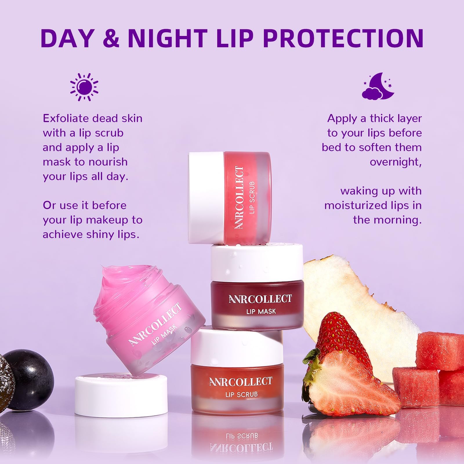 ANRCOLLECT lip mask Grape pouch delivers deep moisture while you sleep