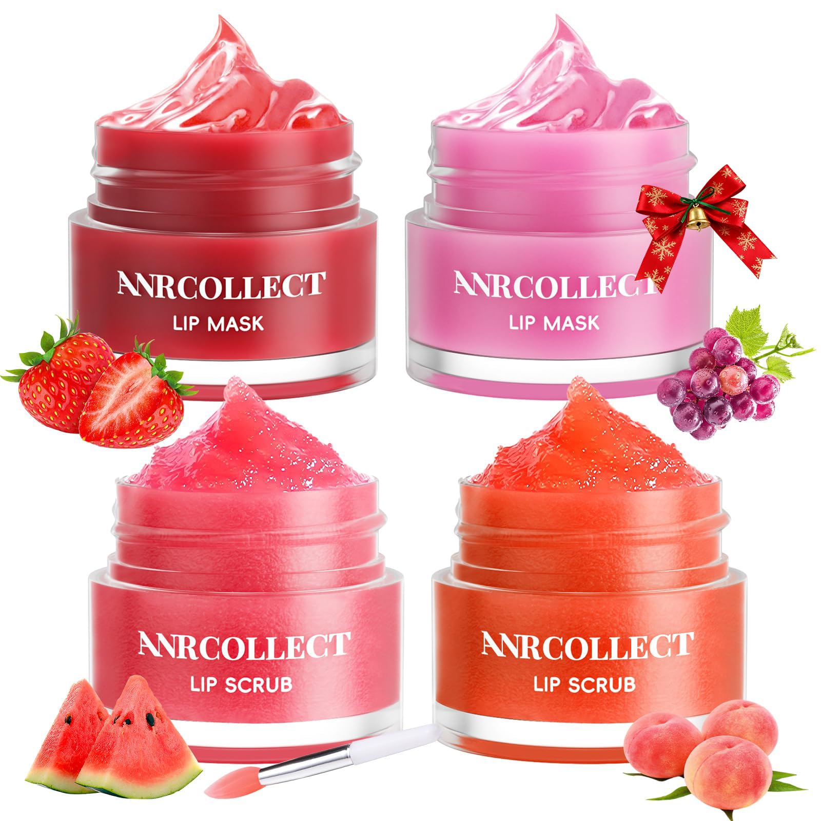 ANRCOLLECT lip scrub Watermelon jar demonstrates exfoliation for smoother, refreshed lips