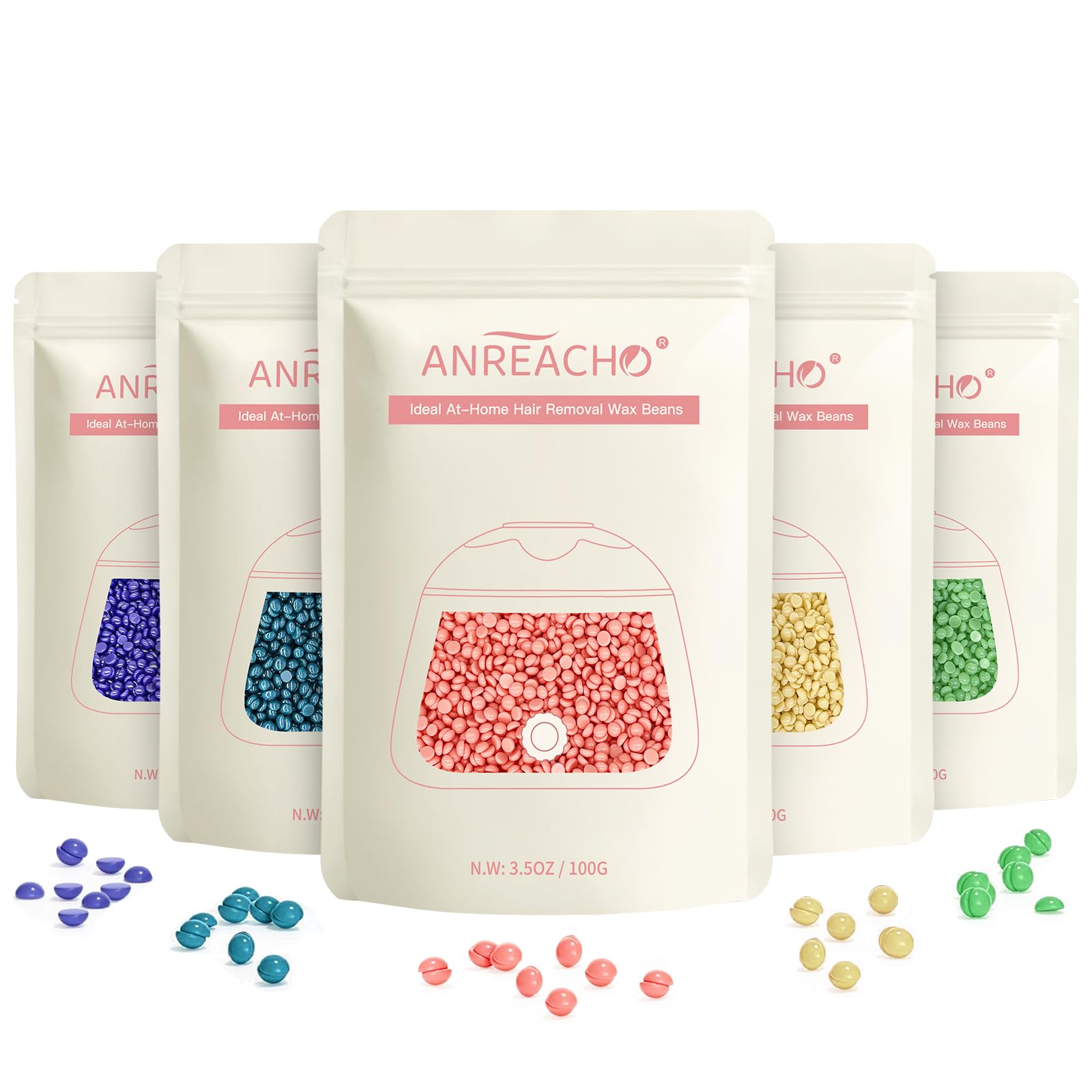 ANREACHO wax beads colorful mix ready for a vibrant waxing experience and smoother skin