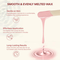 ANREACHO wax beads melting evenly for up to 6-8 weeks of smooth skin