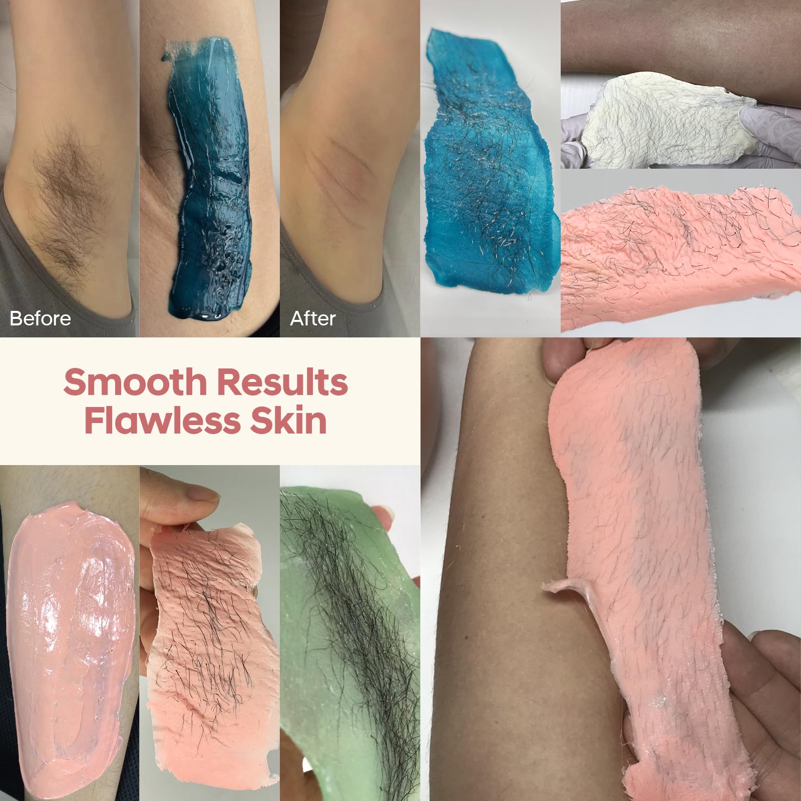 ANREACHO wax beads versatile for legs, arms, face and bikini areas