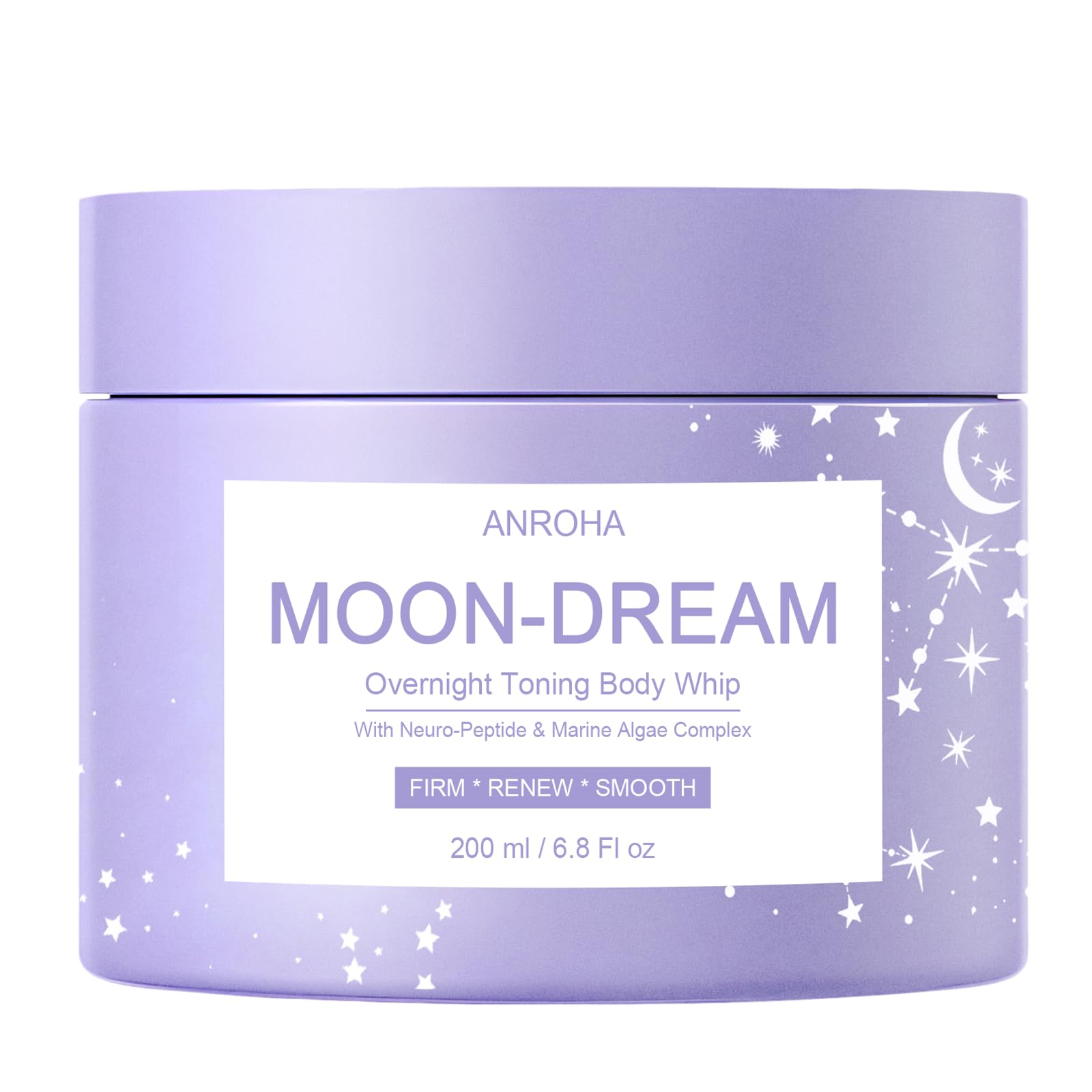 Anroha Moon Dream overnight toning whip jar close for firmer-looking skin by morning