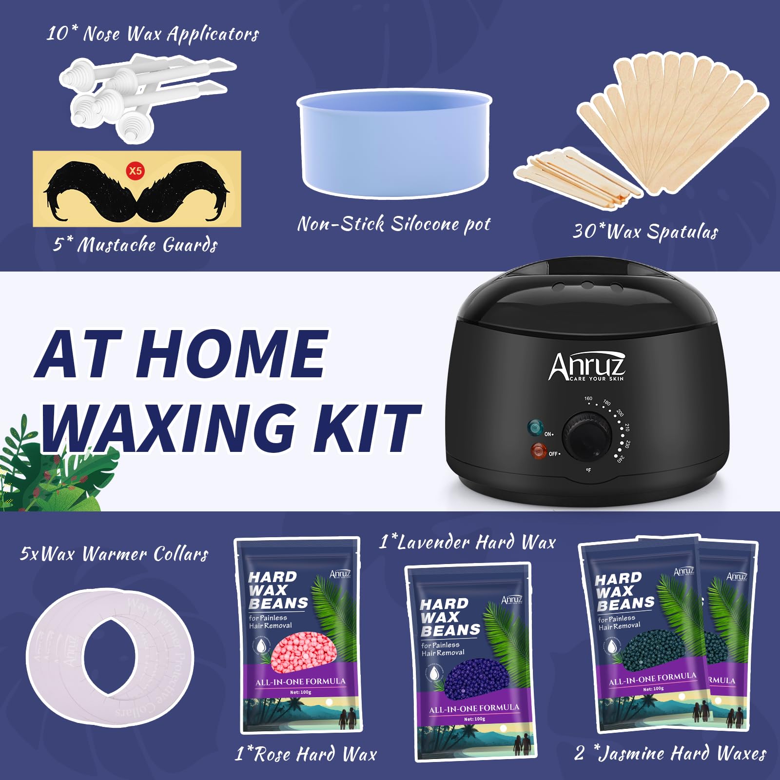 Powerful ANRUZ wax machine designed for efficient at-home waxing.