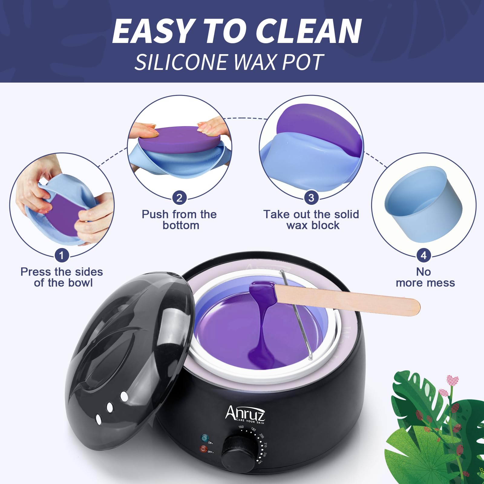 Five ANRUZ waxing protection rings help keep your space clean during waxing.