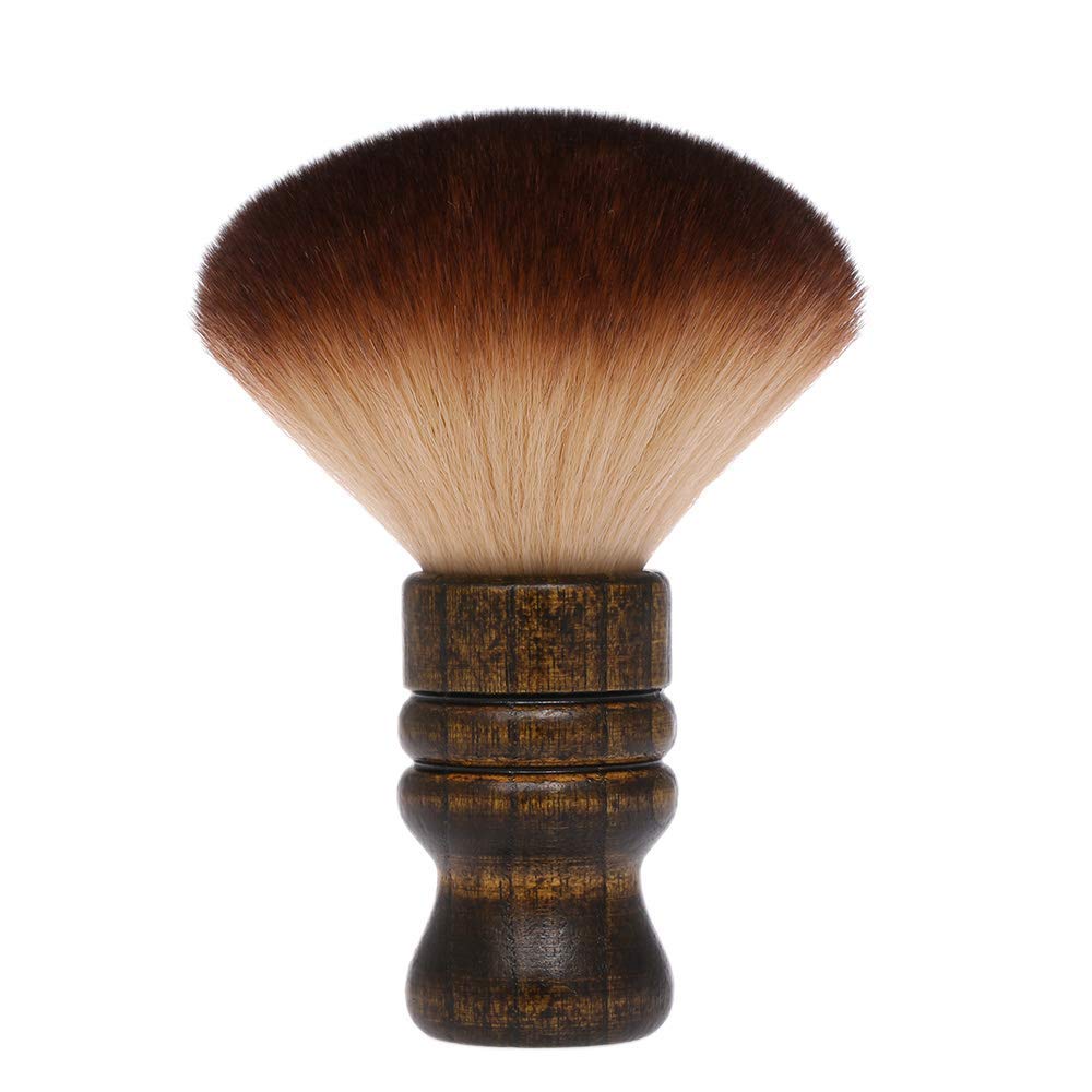 Anself large neck duster brush with wooden handle for precise neck and ear cleaning.