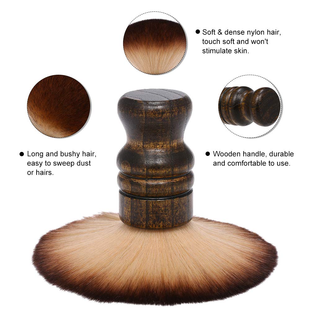 Anself neckline duster around ears aids comfortable dusting during trims.