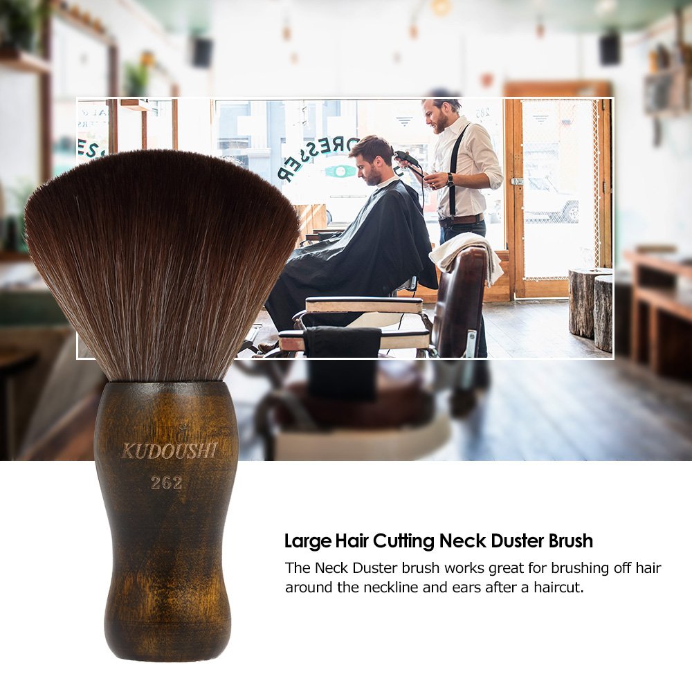 Anself wooden-handle neck brush offers smooth touch for precise neck-line dusting