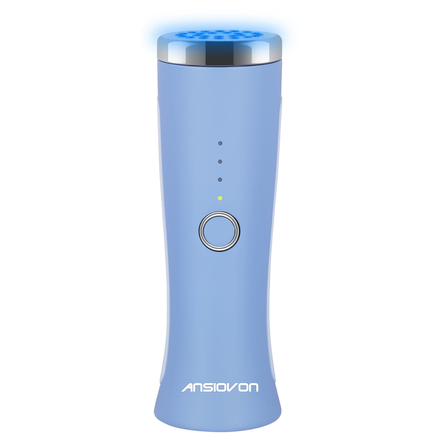 ANSIOVON blue light therapy wand on the face for acne support