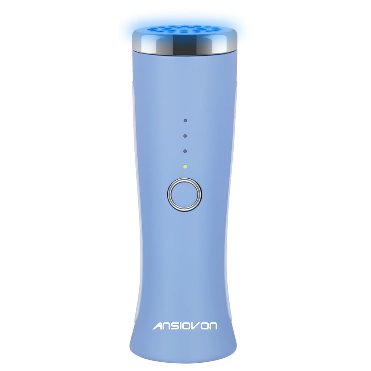 ANSIOVON blue light therapy wand on the face for acne support
