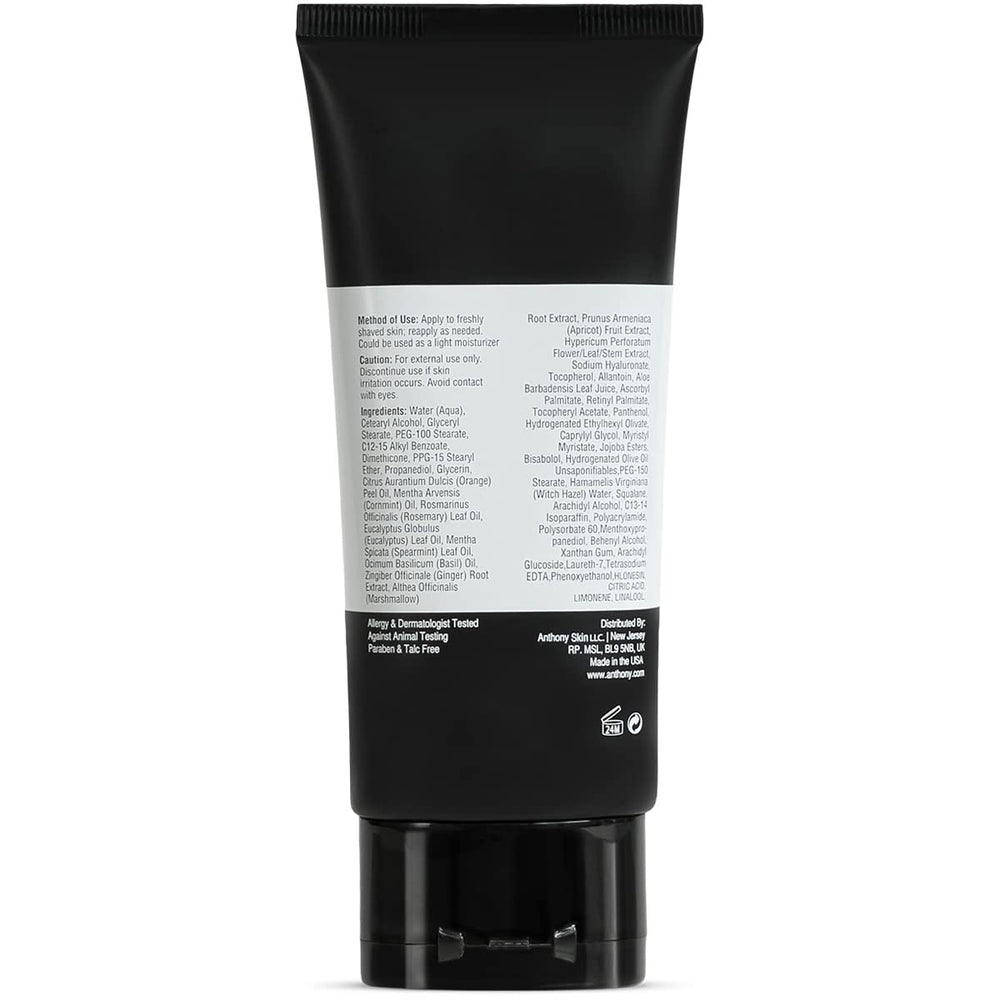 Anthony After Shave Balm USA-made label indicating quality and safety.