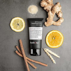 Anthony All-Purpose Facial Moisturizer packaging highlights cruelty-free and USA-made status.