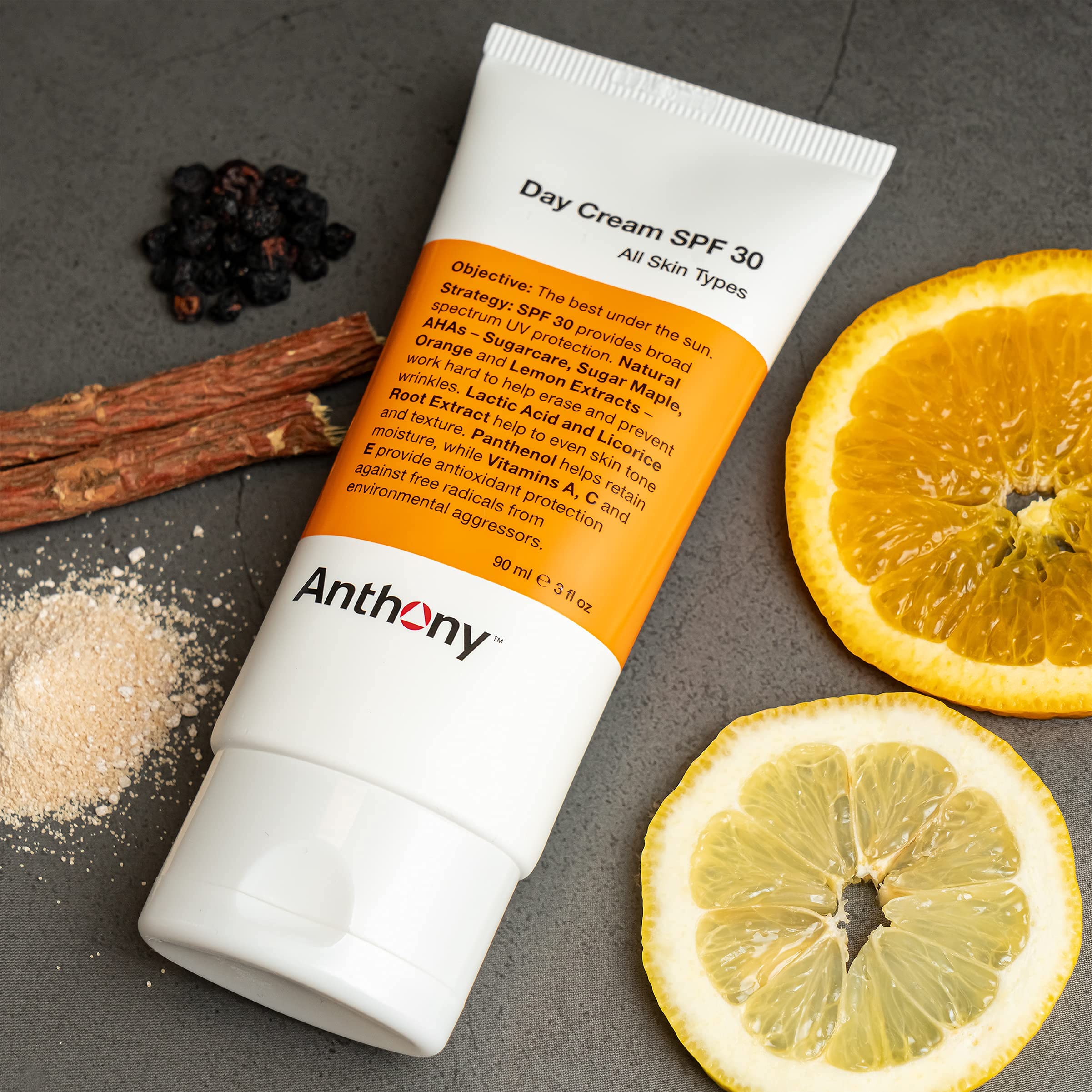 Anthony Day Cream SPF 30 daily application highlights smooth, non greasy coverage