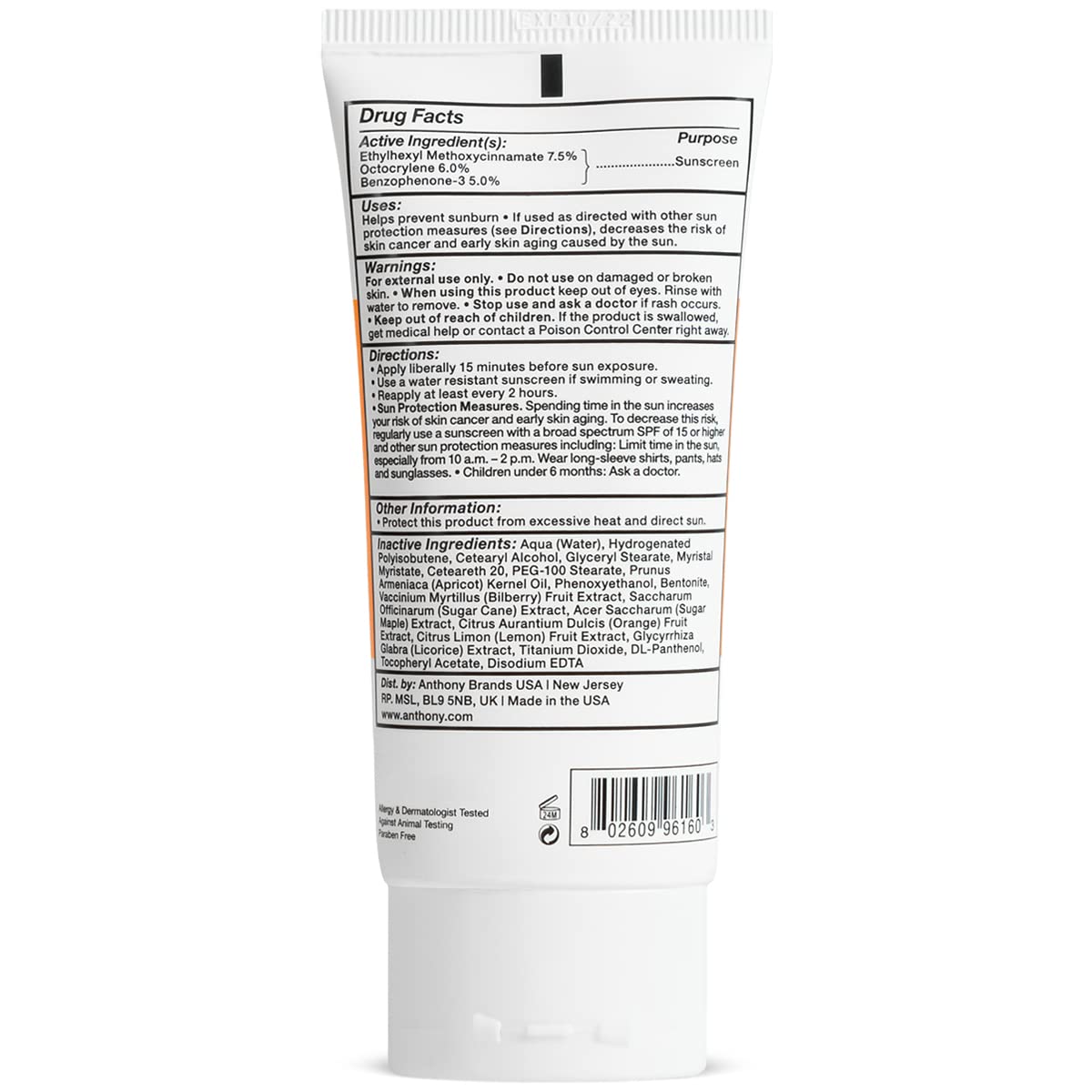 Anthony Day Cream SPF 30 SPF 30 detail emphasizes broad spectrum defense