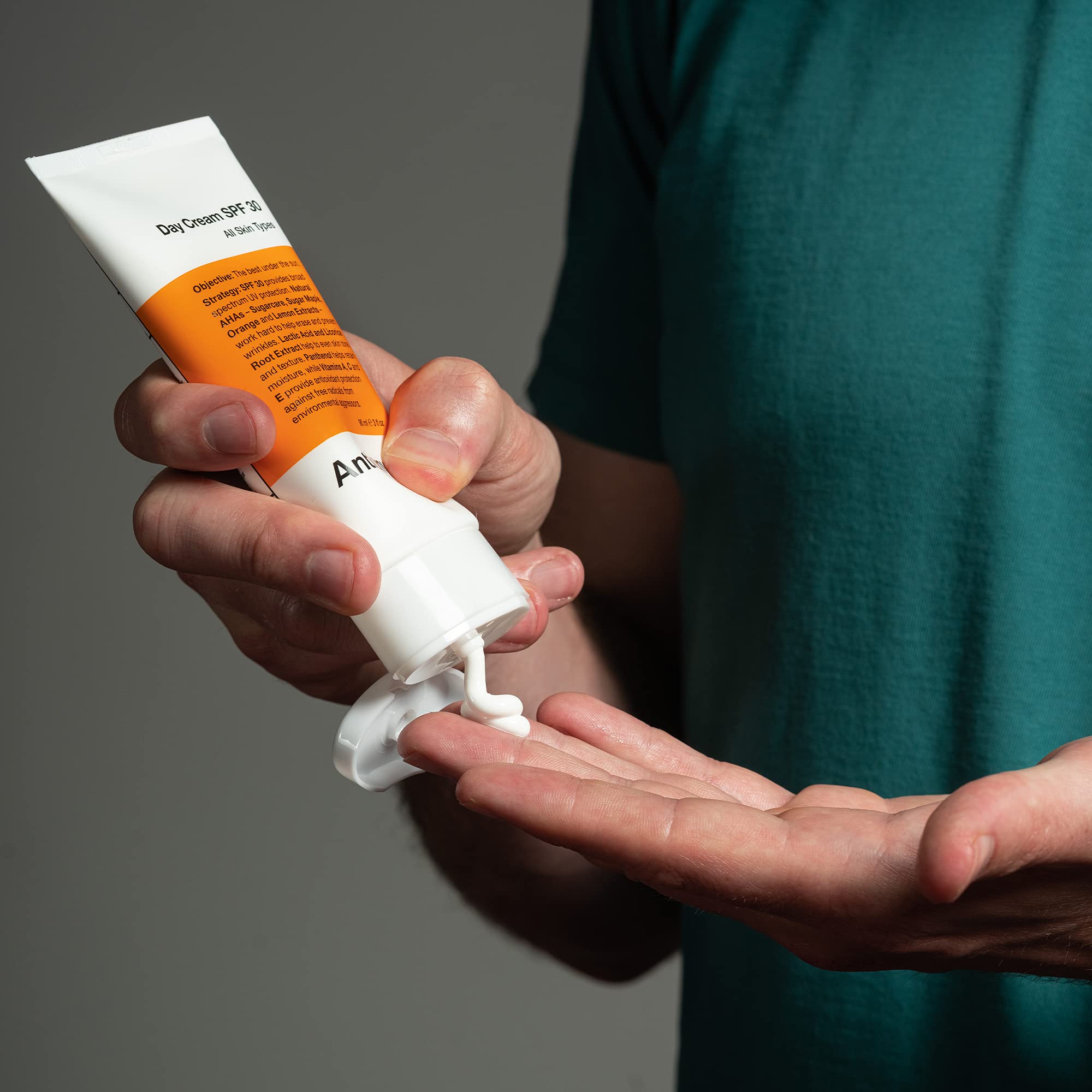 Anthony Day Cream SPF 30 texture swatch demonstrates lightweight hydration