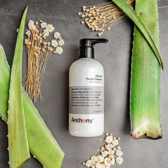 Anthony Glycolic Facial Cleanser close-up of non-foaming formula for sensitive skin.