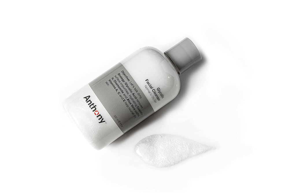 Anthony Glycolic Facial Cleanser travel-friendly package for everyday use