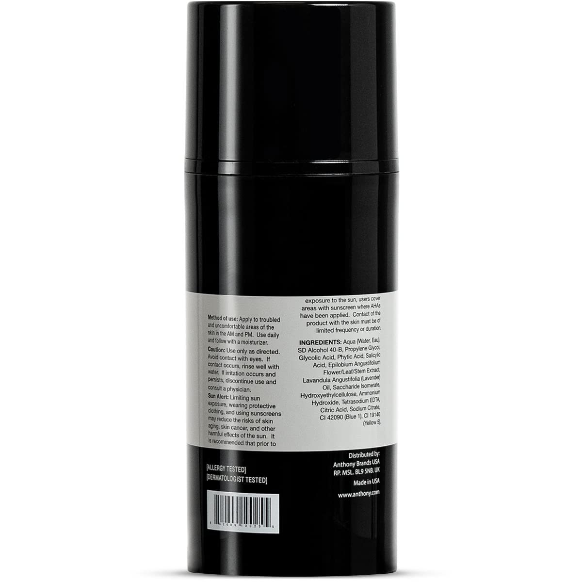 Anthony Ingrown Hair Treatment packaging highlights paraben-free formula.
