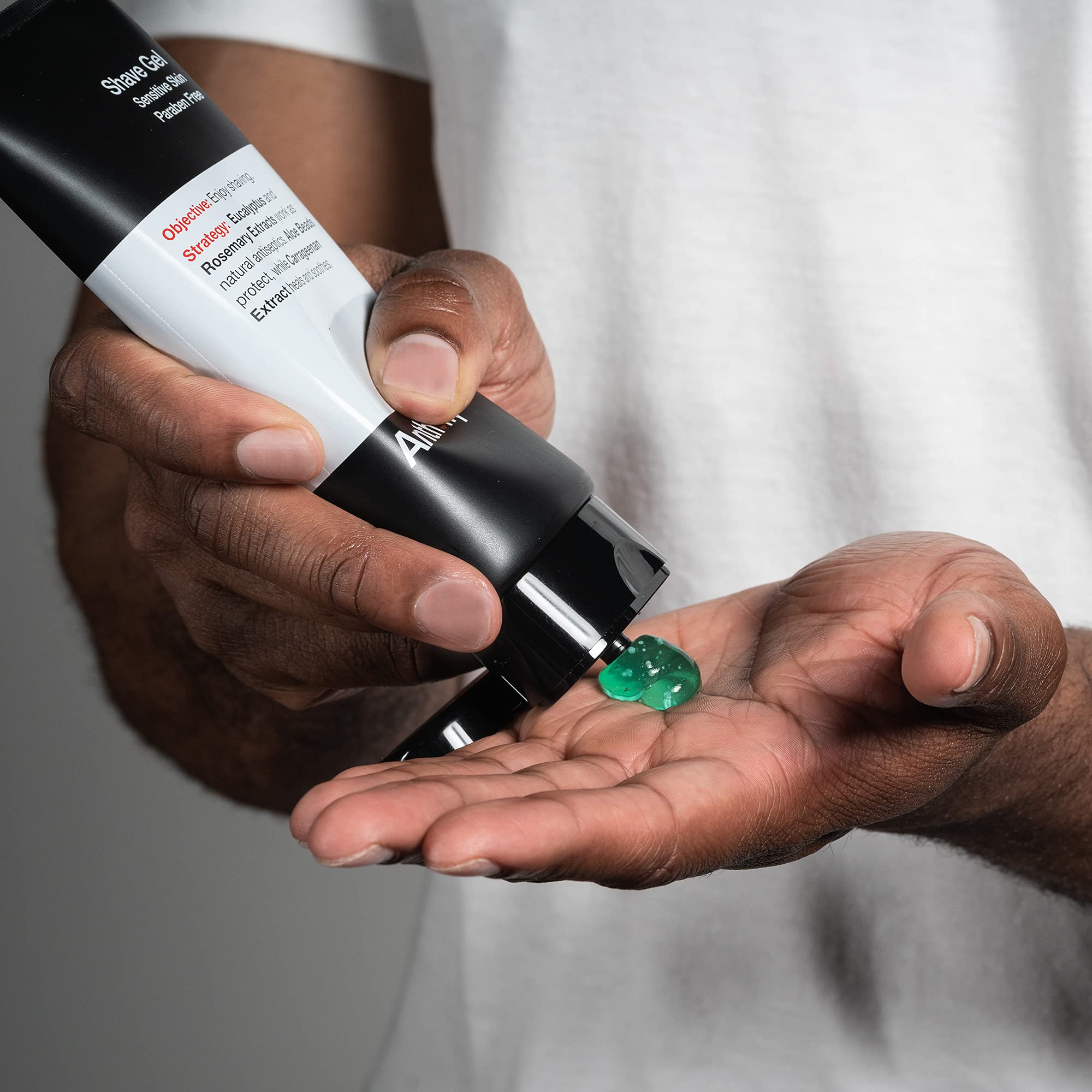 Anthony Shave Gel aloe beads release hydrates during shave.