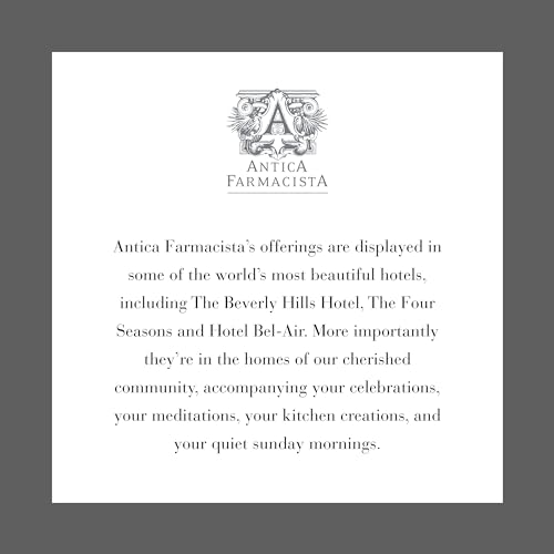 Antica Farmacista Prosecco bottle close-up label conveys luxury cleansing experience.