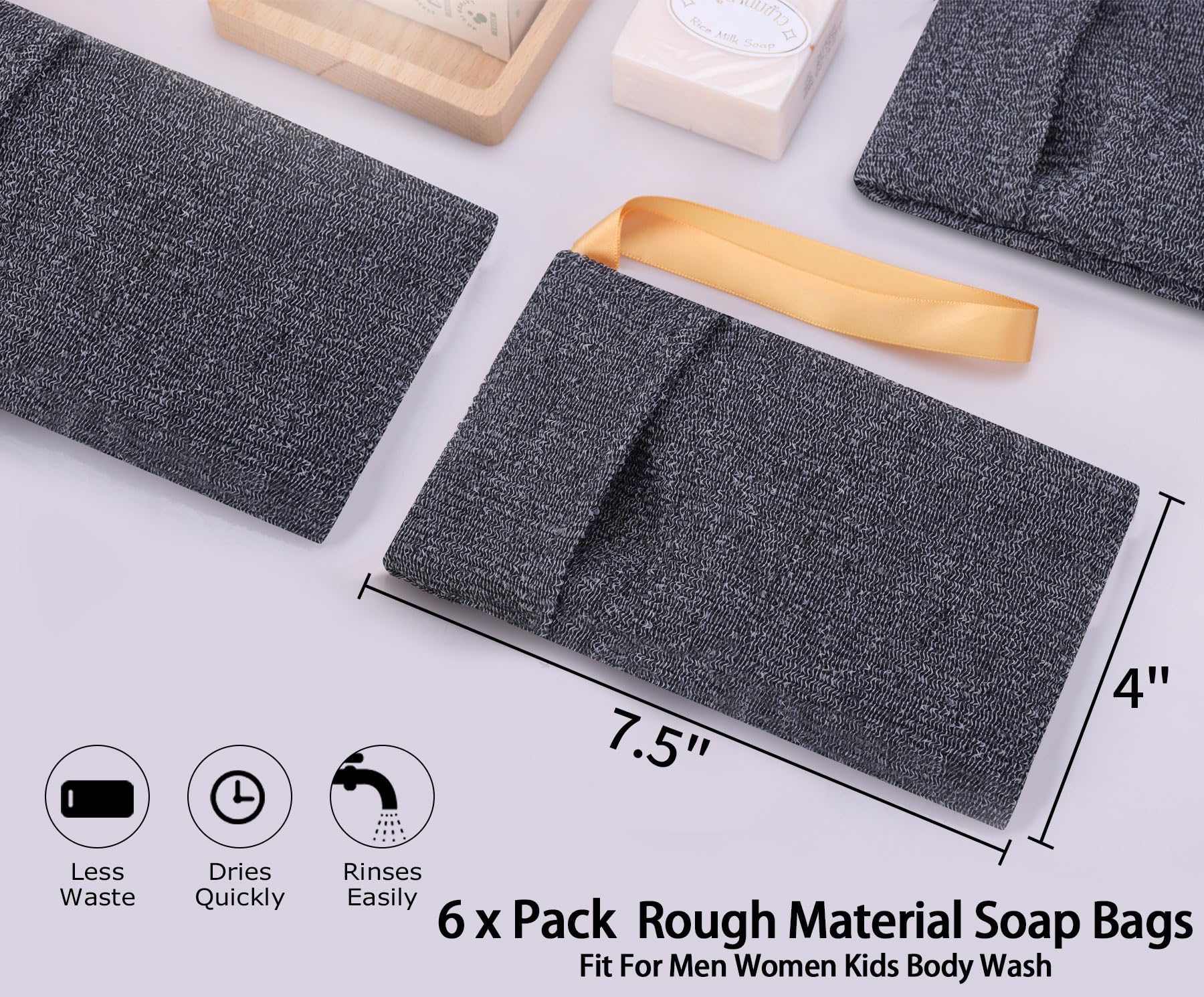 Antimbee soap leftovers pressed into pouch to extend soap life.