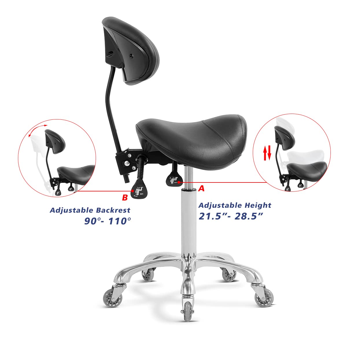 Antlu backrest closeup shows upgraded support that keeps posture upright