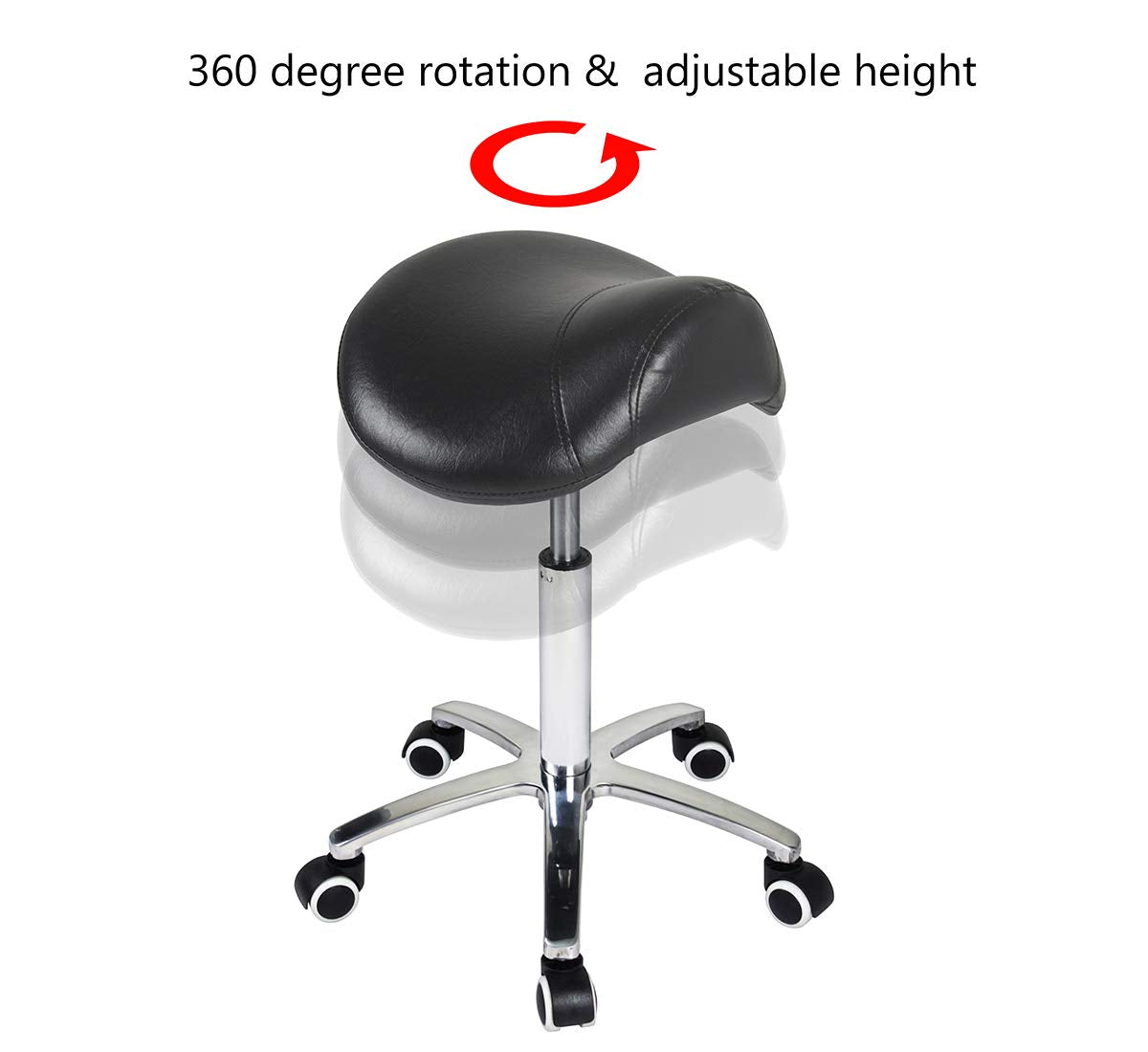 Antlu saddle stool foam cushion close-up shows thick, comfortable seat