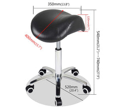 Antlu saddle stool rolling chair height-adjustment view highlights 54–74 cm range