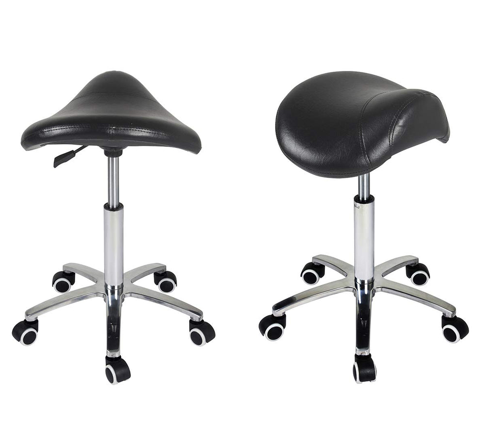 Antlu saddle stool rolling chair PU wheels close-up demonstrate floor-friendly rolling action