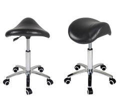Antlu saddle stool rolling chair PU wheels close-up demonstrate floor-friendly rolling action