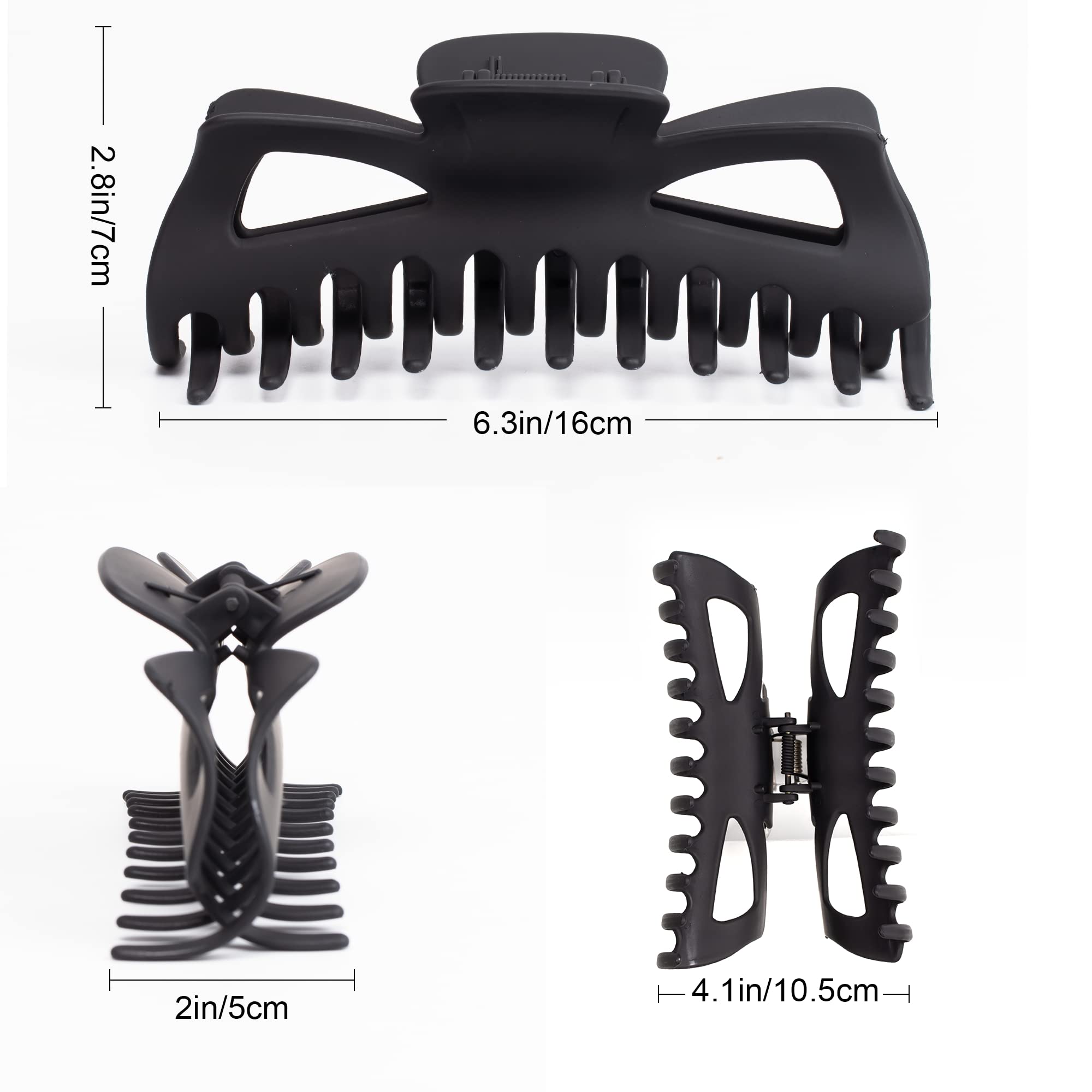 Antmoilios extra-large claw clip in brown leopard matte close-up demonstrates secure hold.