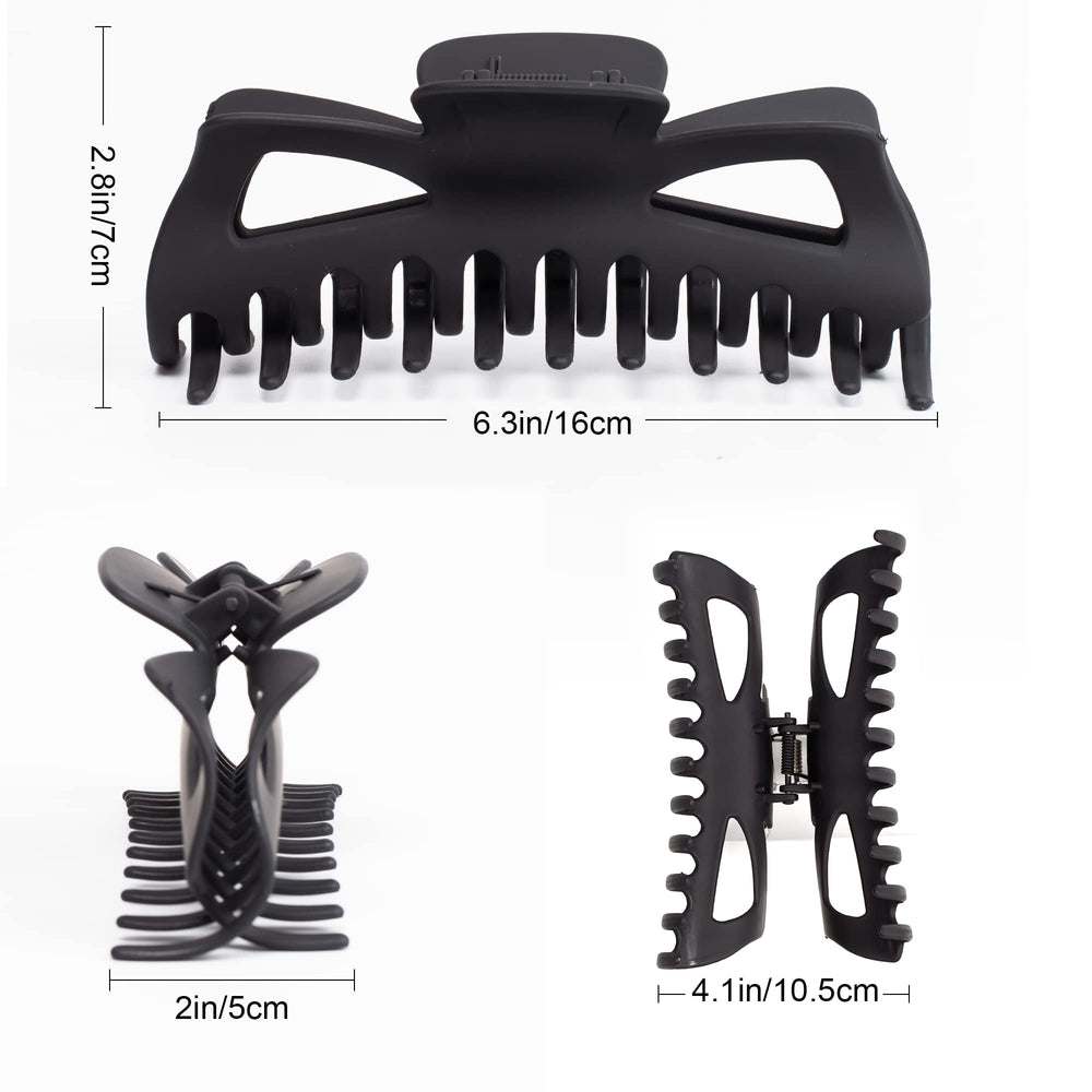 Antmoilios extra-large claw clip in brown leopard matte close-up demonstrates secure hold.