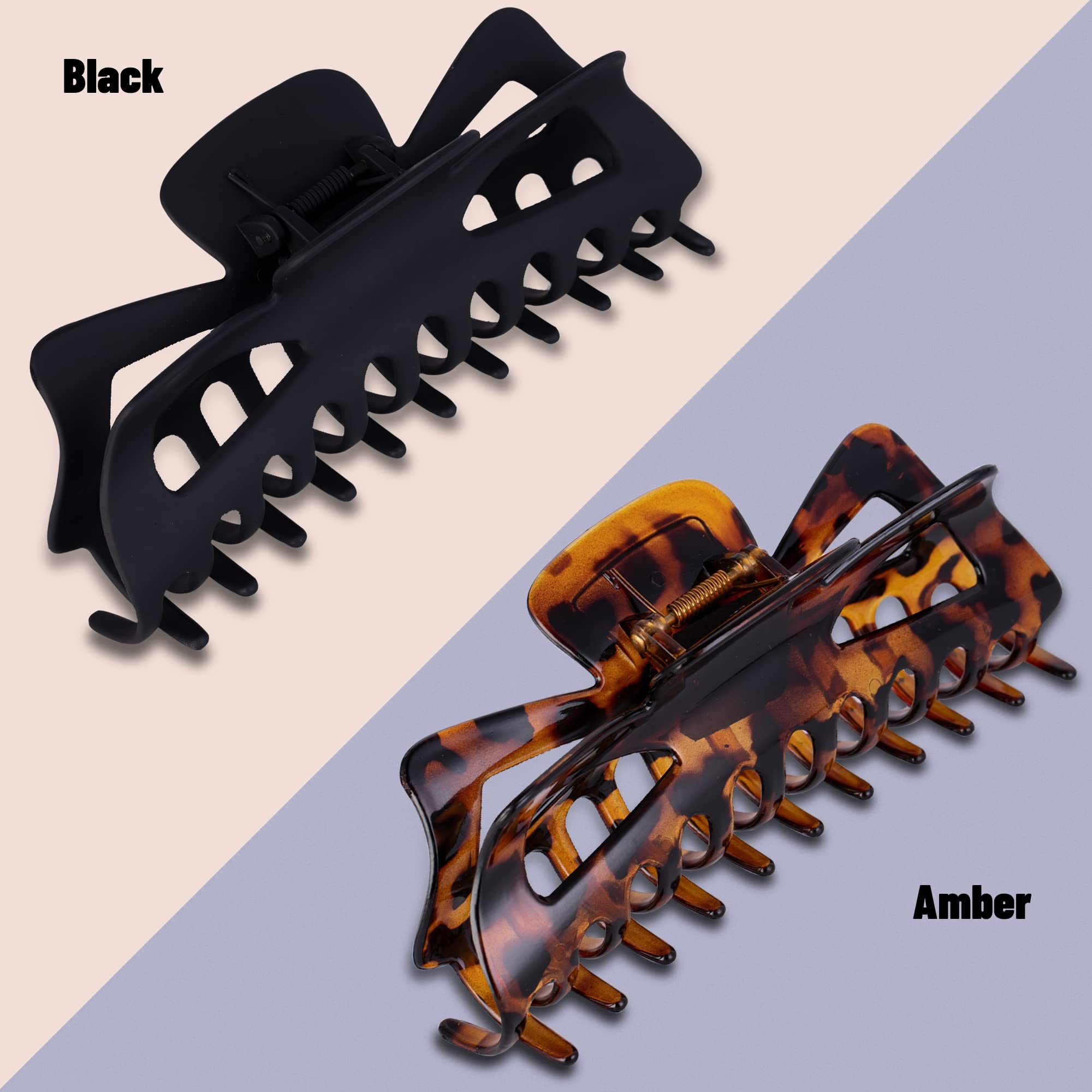 Antmoilios hair clip in-use on thick curly hair for a neat hairstyle.