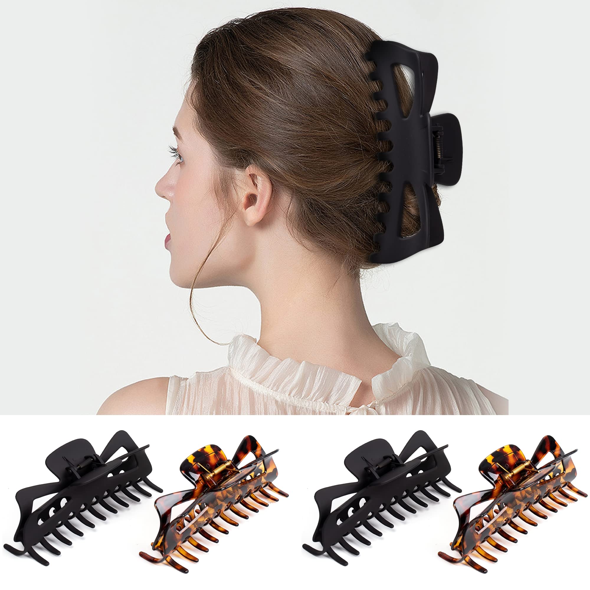 Antmoilios pack of 4 jumbo clips arranged for versatile styling options.