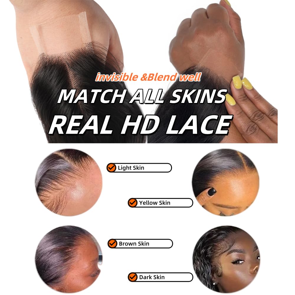 Anvnkl 18-inch HD closure in natural color for a discreet scalp blend.