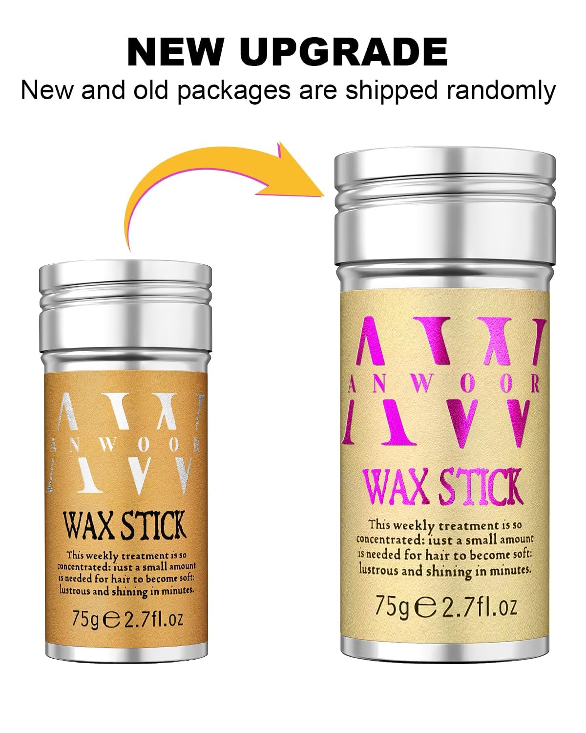 AnWoor wax stick easy-usage shows direct on-hair application for targeted styling.