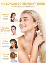 AnWoor wax stick frizz-control demonstrates smoothing frizz for sleek style.