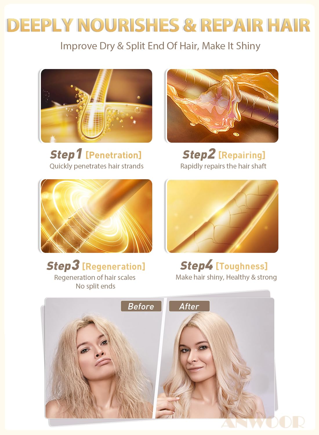 AnWoor wax stick application demonstrates precise application to tame flyaways.