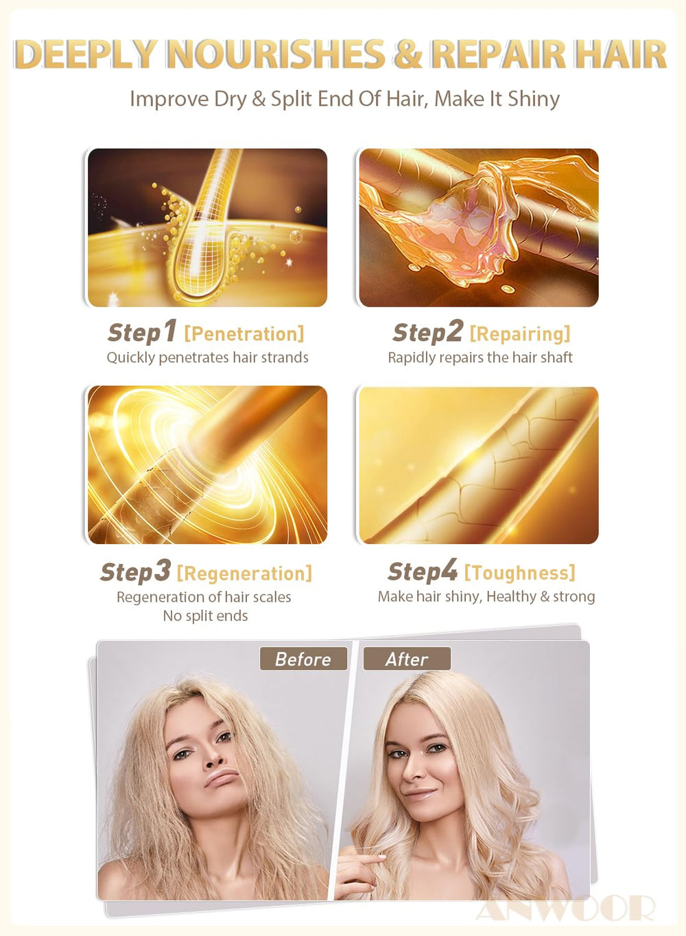 AnWoor wax stick application demonstrates precise application to tame flyaways.