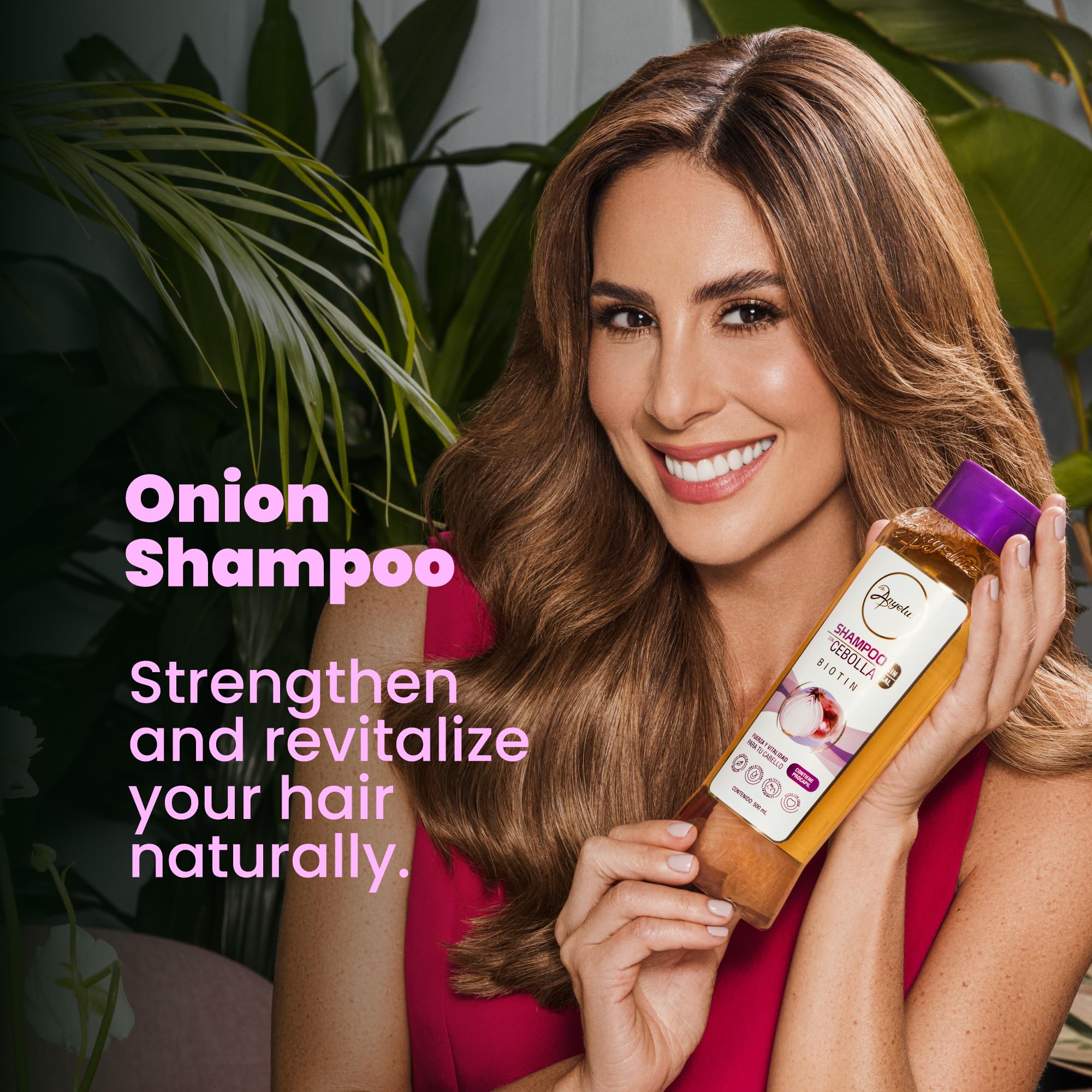 ANYELUZ Onion Shampoo uses natural extracts for healthier-feeling strands.