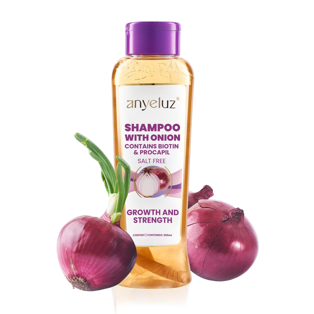 ANYELUZ Onion Shampoo odorless formula cleanses gently for daily use.