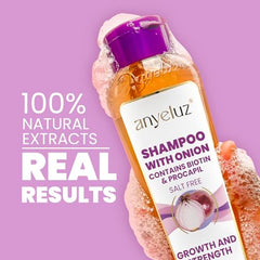 ANYELUZ Onion Shampoo delivers shine and vitality for vibrant hair.