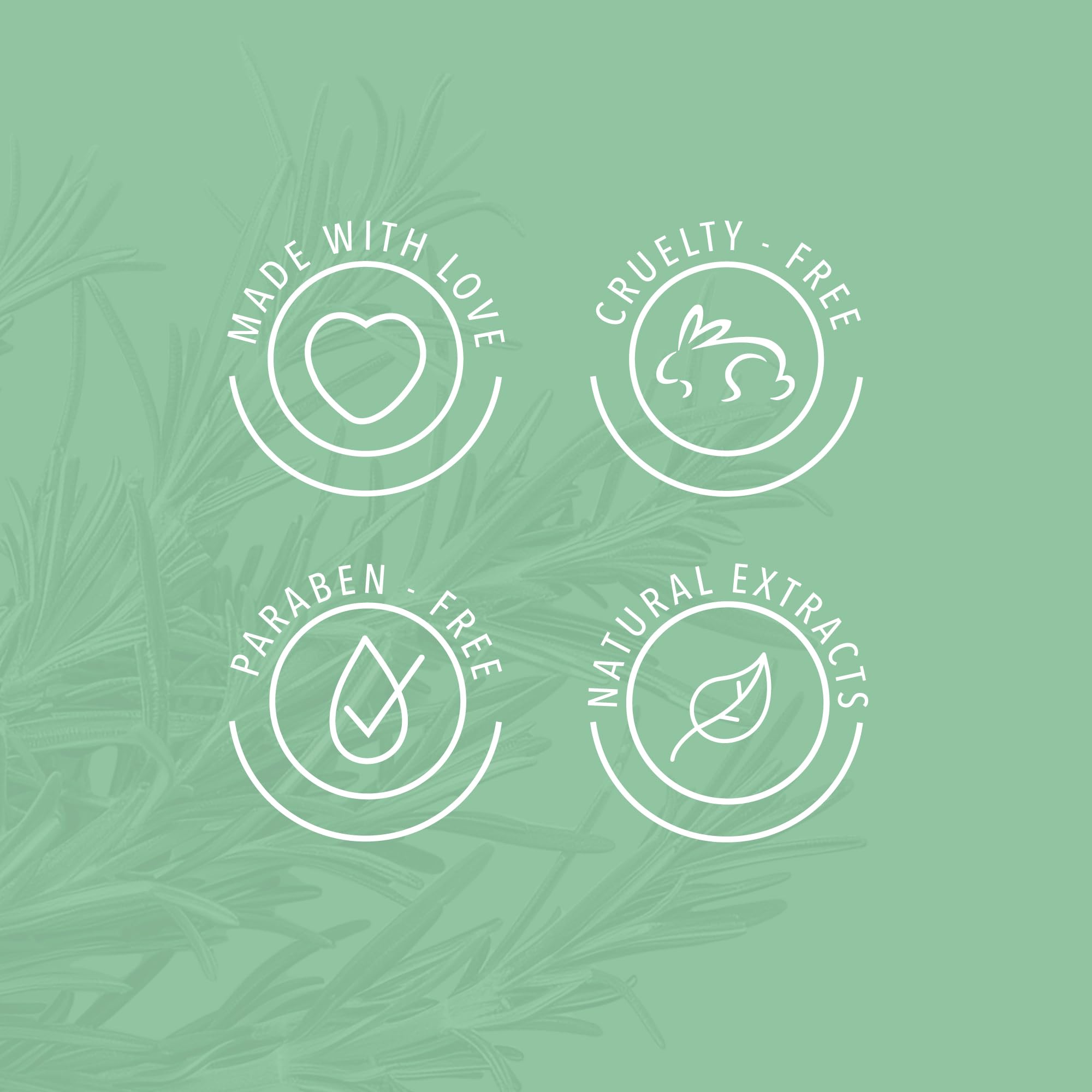 ANYELUZ Rosemary hair shine close-up highlights natural radiance and body.